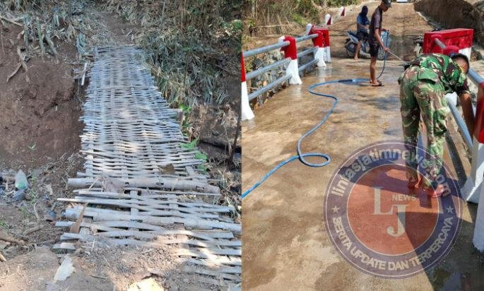 Semula Sesek Bambu Menjadi Jembatan Permanen, Warga Bulu Lor Rasakan Manfaat TMMD ke 129