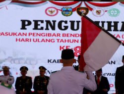 Bersama Forkopimda, Dandim 0801/Pacitan Hadiri Pengukuhan Anggota Paskibra Peringatan HUT RI Ke 81