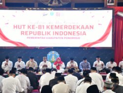 Dandim Ponorogo Hadiri Tasyakuran, Ziarah Nasional & Renungan Suci serta Penyerahan Remisi Tahanan Dalam Rangka HUT ke 81 Kemerdekaan RI