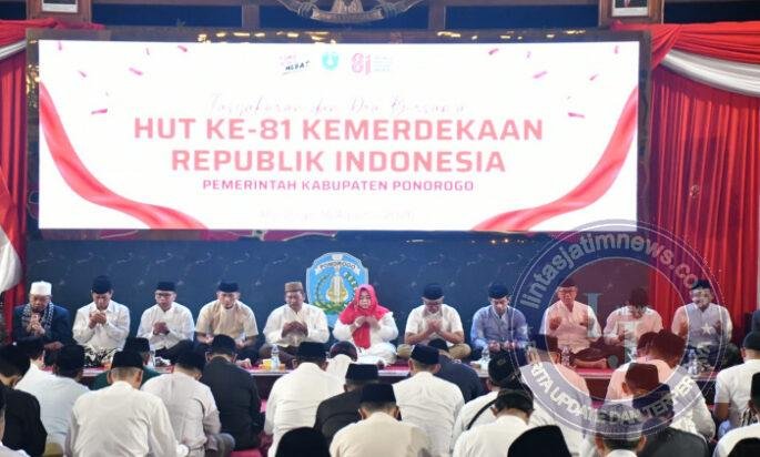 Dandim Ponorogo Hadiri Tasyakuran, Ziarah Nasional & Renungan Suci serta Penyerahan Remisi Tahanan Dalam Rangka HUT ke 81 Kemerdekaan RI
