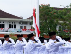 Suasana Penuh Khidmat, Dandim 0801/Pacitan dan Forkopimda Mengikuti Upacara Kemerdekaan RI Ke 81