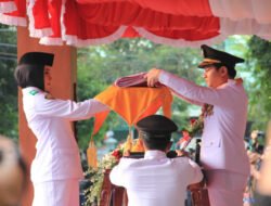 Dandim 0806/Trenggalek Ikuti Upacara Penurunan Bendera HUT ke-81 RI