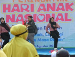 Hadiri HAN Ke 42 dan Perayaan HUT Ke 81 RI, Ketua Persit KCK Cab. XV Dim Pacitan Dukung Tumbuh Kembang Anak