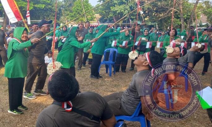 Semarak Kemerdekaan, Keluarga Besar Kodim Madiun Larut dalam Kegembiraan Permainan Tradisional