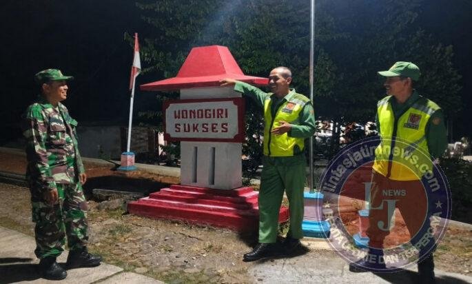Patroli Malam, Anggota Koramil 18/Girimarto Bersama Linmas Jaga Keamanan Wilayah