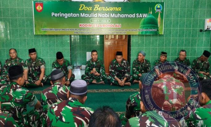 Kodim Boyolali Peringati Maulid Nabi, Dandim Ajak Prajurit Jadikan Keteladanan Rasulullah sebagai Pedoman Pengabdian
