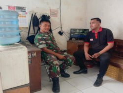 Babinsa Serengan Sambangi Security Untuk Himbau Kedisiplinan Kerja