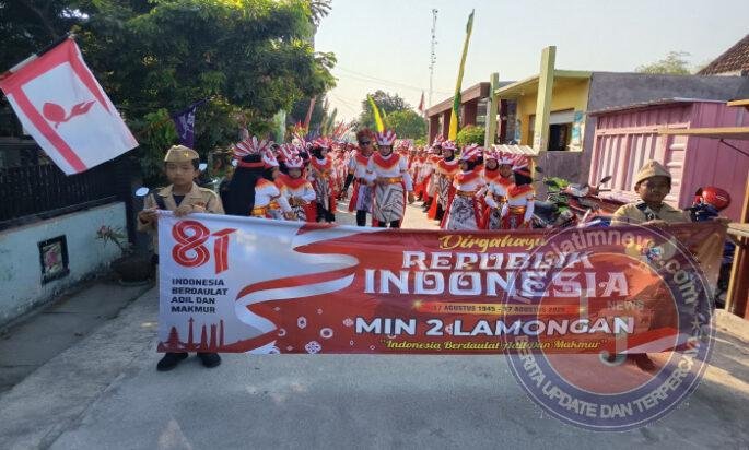 Pawai Kemerdekaan HUT Ke – 81 RI MIN 2 Lamongan, Madrasah Maju Indonesia Laju