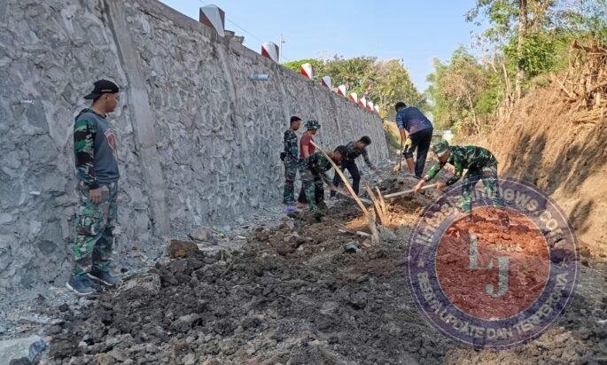 Talud Rampung, Satgas TMMD 129 Fokus Ratakan Tanah Dasar Sungai