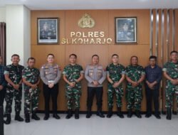 Perkuat Sinergitas TNI-Polri, Danyonif TP 449/SH Kunjungi Polres Sukoharjo