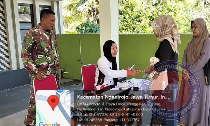 Babinsa Koramil 0801/07 Ngadirojo Kawal Penyaluran Bantuan Pangan