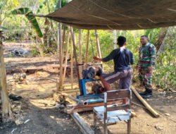 Serka Jaman Babinsa Ngadirojo Bantu Pendampingan Program Bantuan Sumur Bor dari BNPB