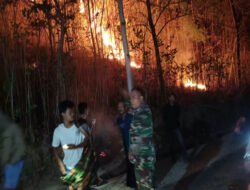 Cekatan, Babinsa Kodim Ponorogo Gerak Cepat Ikut Atasi Kebakaran Hutan