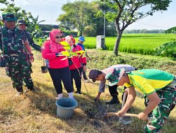 Sambut HUT ke-81 TNI, Kodim 0805/Ngawi Gelar Karya Bakti Penanaman Pohon