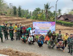 HUT TNI Ke-81, Koramil Tugu Bersama Warga Tanam Bibit Pohon