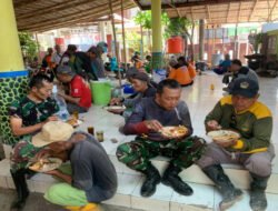 Tak Ada Perbedaan, TNI Dan Warga Nikmati Makan Siang Bersama di Lokasi Karya Bhakti Daerah ( KBD )
