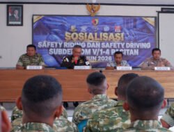 Tekan Angka Laka, Subdebpom V/1-4 Pacitan Gelar Sosialisasi Safety Riding dan Safety Driving di Kodim Pacitan