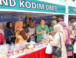 Stand Sembako Kodim Madiun Meriahkan Bazar HUT ke-81 TNI di PBC Kota Madiun