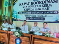 KADISDIK Lamongan Tekankan Sekolah Aman dan Bahaya Judol pada Rakor MKKS SMP Negeri