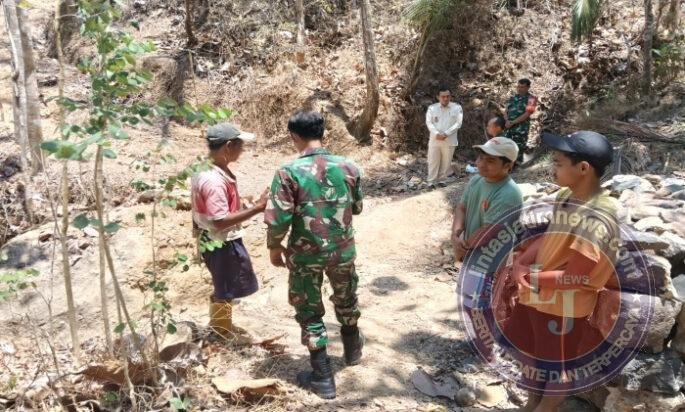 Dandim 0801/Pacitan Tinjau Lokasi Pembangunan Jembatan Beton di Desa Sambong