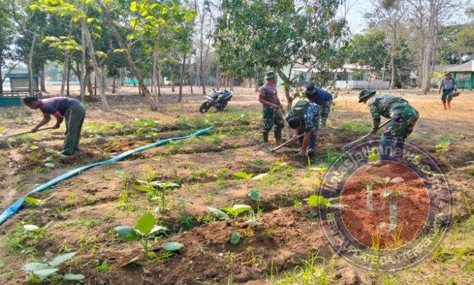 Kodim 0801/Pacitan Gelar Kerja Bakti Penyiapan Launching Kompi Produksi
