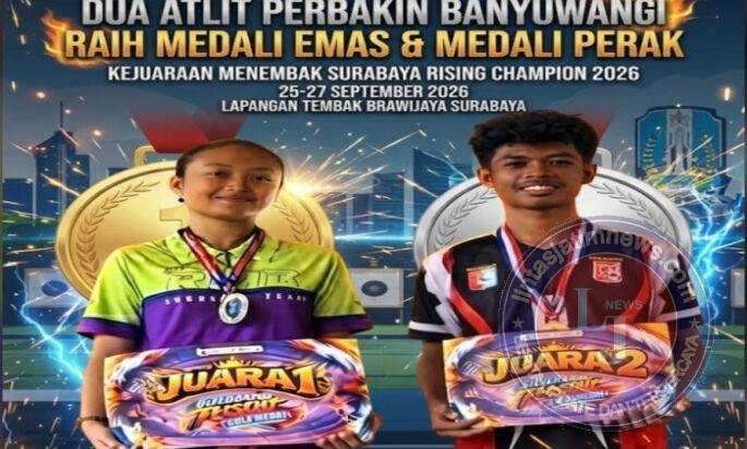 Dua Atlet Perbakin Banyuwangi Sabet Medali Emas dan Perak di Surabaya Rising Champion 2026