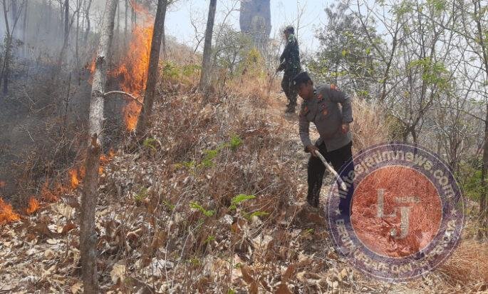 Respons Cepat Polres Ponorogo dan Tim Gabungan Berhasil Jinakkan Karhutla di Sampung