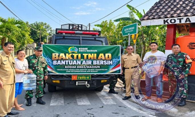 Saat Air Bersih Sulit Didapat, Kodim 0803/Madiun Hadir Bantu Warga Kelun