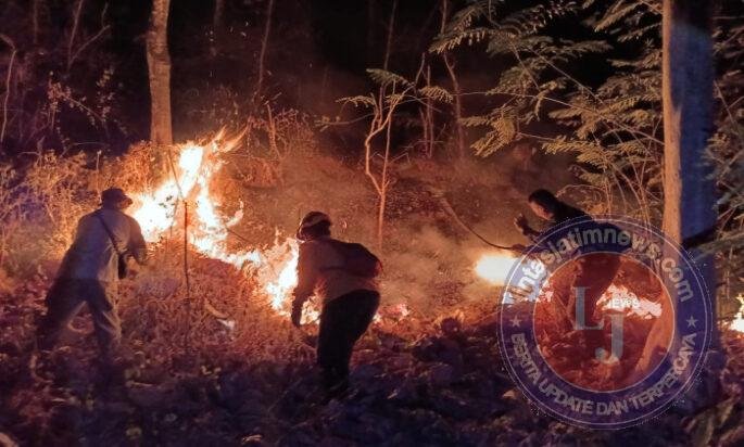 Gerak Cepat Babinsa Kodim Ponorogo Bersama Unsur Terkait Atasi Karhutla