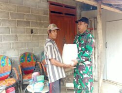 Koramil 0801/11 Donorojo Salurkan Bantuan Sembako Dari BSI Untuk Warga Kurang Mampu