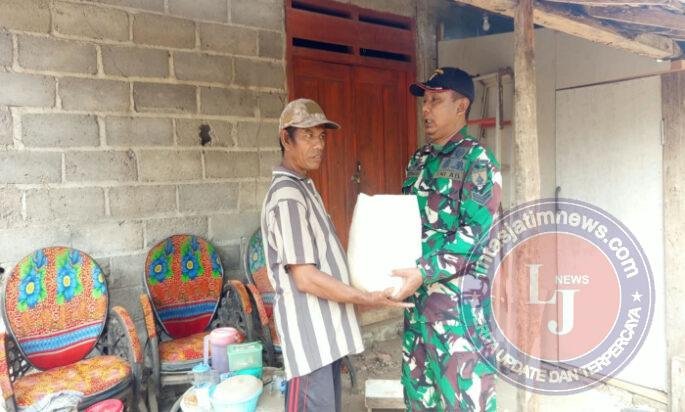 Koramil 0801/11 Donorojo Salurkan Bantuan Sembako Dari BSI Untuk Warga Kurang Mampu