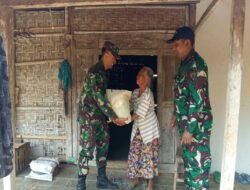 Bentuk Kepedulian, Kodim 0801/Pacitan Salurkan Bantuan Sembako Untuk Warga Kurang Mampu di Pacitan