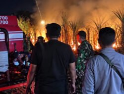 Api Membesar di Kebun Jati Basekan, Petugas dan Warga Bergerak Cepat