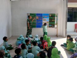 Seru! Puluhan Murid TK Perwanida Gunungan “Serbu” Markas Koramil 11 Manyaran