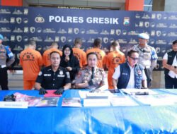Polres Gresik Bongkar Jaringan Sabu di Menganti, 5 Tersangka Ditahan dan 31,8 Gram Barang Bukti Disita