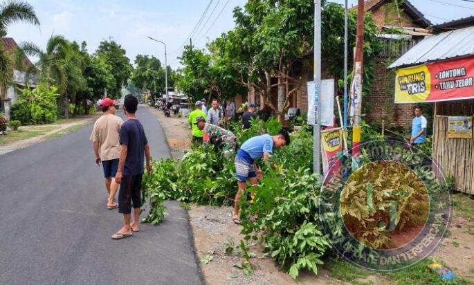 Lingkungan Bersih, Jalan Nyaman Dilalui, Babinsa dan Warga Jatirejo Kompak Gelar Kerja Bakti
